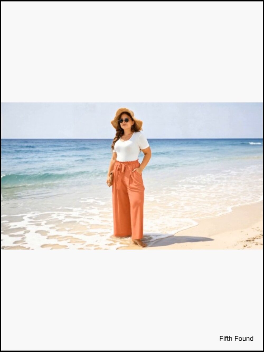 Wide Leg Pants with Pockets High Waisted Plus Size Palazzo Pants Casual Flowy - Picture 7 of 7
